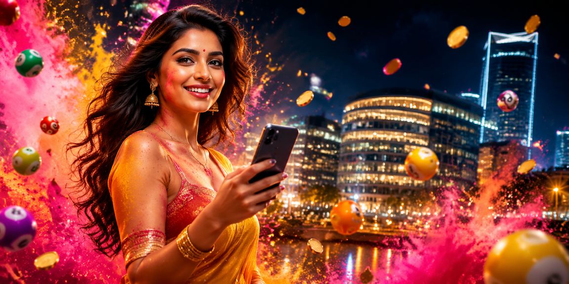 Colorful slots game themed on Holi festival celebration